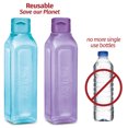 thumbnail image 4 of MILTON Sports Water Bottle Square Juice Box 4 Set 32 oz. Great for Juices Milk Smoothies Plastic Wide-Mouth Reusable Leak Proof Drink Bottle/Carton for School Bags Lunch Boxes Gym Flip Lid -BPA Free, 4 of 8