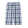 thumbnail image 1 of Pantalones para Hombres Cintura Elástica a Cuadros Dormir Pantalones Recortados Casual Suelto Hogar Pantalones de Pijama para Hombres, 1 of 8