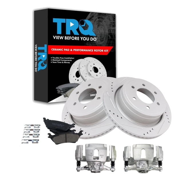 Kit de frenos traseros TRQ cerámico ventilado para Ford F-150 2015-2018