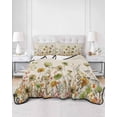 thumbnail image 3 of Sage Green Yellow Spring Floral Full Size Down Alternative Comforter,Lightweight Comforter Quilt Bedding Set with Pillow Shams Watercolor Botanical Summer Flowers Bed Comforter Duvet Insert 78"x90", 3 of 7