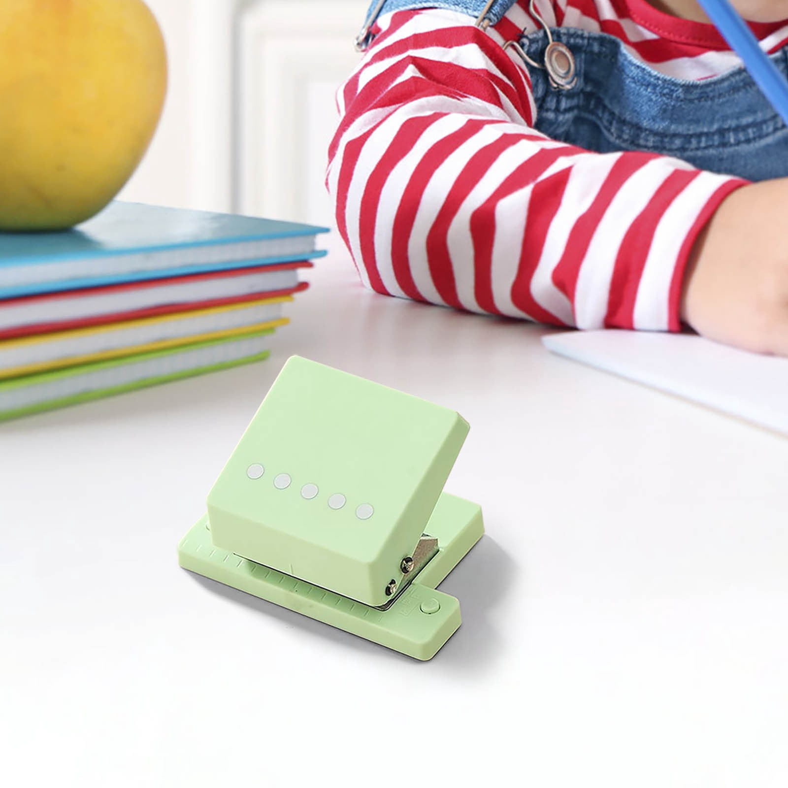 Fufafayo Mini Hole Puncher, Portable Manual Paper Punch For Binders, Compact 5-Hole Punch For Documents, Multi-Functional Desk Organizer For Study, Office or Home, Efficient Stationery Tool