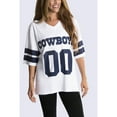 thumbnail image 4 of Women's Cuce White Dallas Cowboys Rhinestone V-Neck Tunic, 4 of 4