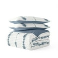 thumbnail image 3 of Noble Linens Navy 3 Piece Shibori Reversible Microfiber Quilt Set, King / CalKing, 3 of 7