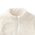 thumbnail image 5 of Wxirdiow Toddler Girls Fleece Jackets Kids Girls Winter Fleece Jacket Full Zip Fuzzy Stand Collar Windproof Warm Outerwear Teen Lightweight Fluffy Coat White Size,6-12 Months, 5 of 6