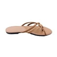 thumbnail image 4 of JeashCHAT Clearance Slip On Slide Sandals for Women Womens Summer Fashion Slippers Solid Color Retro Woven Belt Design Flat Slippers (Brown), 4 of 4