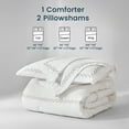 thumbnail image 2 of Sleep Zone Queen Comforter Set, Luxury Hotel Collection Comforter, 3 Pieces Fluffy Lightweight Down Alternative Duvet Insert with Embroidered Stripes (Wave Curves, King), 2 of 5