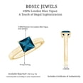 thumbnail image 4 of Rosec Jewels 1 CT Princess Cut London Blue Topaz Solitaire Ring for Women, London Blue Topaz Ring, December Birthstone Ring, Blue Topaz Fine Ring, 14K Yellow Gold, US 10.50, 4 of 7