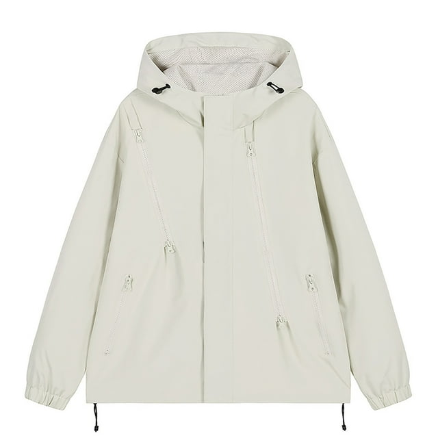 QHFBli Veste de Camionneur pour Hommes Veste de Sport Légère à Capuche pour Extérieur pour Printemps Automne Randonnée et Tenue Décontractée