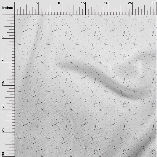 oneOone Tissu Popeline de Coton Triangle & Visage de Chat Imprimé Animal au Mètre 56 Pouces de Large