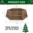 thumbnail image 5 of Stephan Roberts 31.5 in 2 Panel Wooden Christmas Tree Collar Hexagon, Brown, 5 of 10