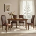 thumbnail image 2 of Dining Chairs Reddish Brown Modern Upholstered Faux Leather Dining Chairs with Nailhead Trim, Set of 4, 2 of 8
