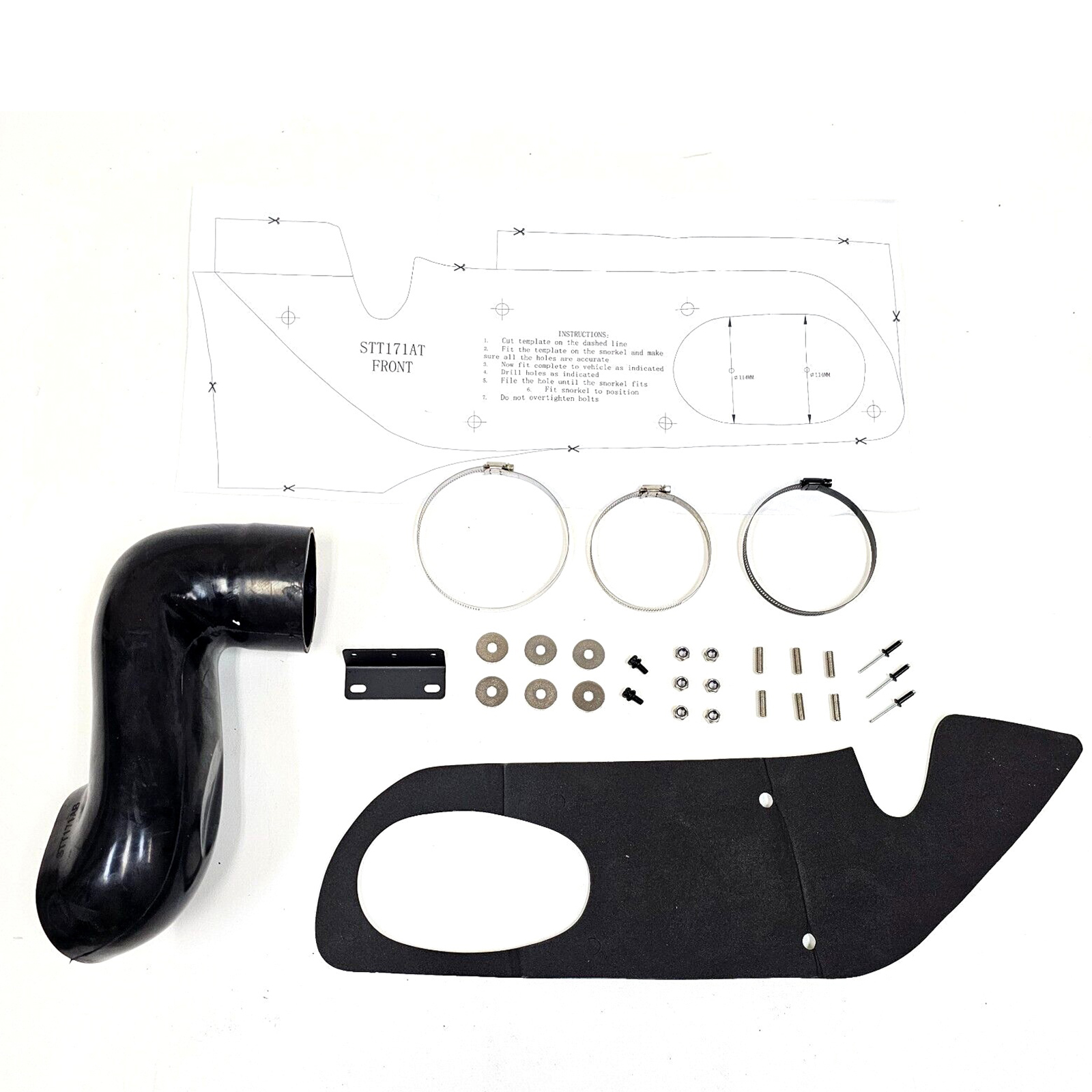 Air Intake Ram Snorkel Kit for 2005-2015 Toyota Tacoma Rolling Head 2.7L V4 4.0L V6 Off Road Desert Flood Water Crossing Heavy Duty