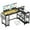 Black, variant on Jojoka 49.6" Reversible L Shaped Computer Gaming Desk with LED Light & Power Outlets, Corner PC Desk with Storage Shelves & Monitor Stand, Home Office Desk, Writing Desk, Workstation, Pink