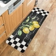 thumbnail image 3 of Summer Farmhouse Fruit Lemon Black and White Plaid Kitchen Mat Rug 1 PCS Runner Rug Anti-Fatigue Comfort Memory Foam Standing Mat Non-Slip Floor Door Mat for Bathroom Bedroom 18x47in, 3 of 6