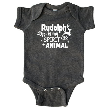 

Inktastic Christmas Rudolph is My Spirit Animal with Reindeer Gift Baby Boy or Baby Girl Bodysuit