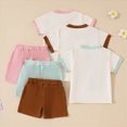 thumbnail image 5 of TOWED22 Toddler Girls Summer Clothes 2-Piece Set Vintage Tee and Denim Shorts Outfit Brown,6-12 M, 5 of 5