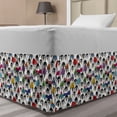 thumbnail image 1 of Sea Animals Bed Skirt, Pattern Penguins in Colorful Hats and Scarfs Cold Winter Fun Art, Elastic Bedskirt Dust Ruffle Wrap Around for Bedding Decor, 4 Sizes, Multicolor, by Ambesonne, 1 of 2