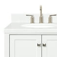 thumbnail image 4 of Ariel Cambridge 42 Inch Single Left Offset Oval Sink Bathroom Vanity With Carrara White Quartz Countertop 1.5 Edge In White, 4 of 10