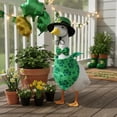 thumbnail image 4 of Porch Goose St. Patrick’s Day Outfits, Green Goose Outfits with Hat Bow Tie and Bandana, Clover Cement Goose Clothes Outfits for 23" Yard Garden Goose Statue Decoration, 4 of 6