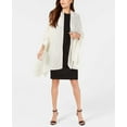 thumbnail image 1 of Calvin Klein Pleated Metallic Stripe Evening Wrap (Eggshell, One Size), 1 of 3