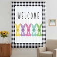thumbnail image 3 of Bunny Easter Sheer Curtains 63 Inches Long, Black White Checkered Modern Art Light Filering Curtains, Breathable Simi Curtain Privacy Drapes for Living Room Bedroom Lightweight Window Treatment, 3 of 9