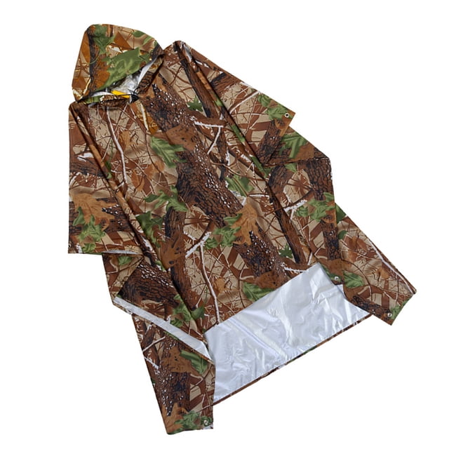 Greeniant Abrigos de lluvia ligeros resistente al desgaste Cubierta de gotas de lluvia Chubasquero Poncho Chaqueta impermeable Tienda de campaña Escalada Camuflaje Greeniant OD009354-01