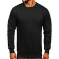 thumbnail image 7 of safuny Mens Top Pullover Solid Color Plus Size T-Shirts Dressy Loose Warm Fleece Sweatshirt Tops Comfy Casual Long Sleeve Crewneck Black S, 7 of 7