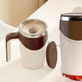 thumbnail image 1 of Taza de autoagitable 380ML automática Taza de material acero inoxidable Revuelva automáticamente su té Chocolate caliente Leche Bebidas, Hogar USB marrón shamjiam taza auto-agitable, 1 of 7