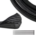 thumbnail image 1 of Funda de cable RED WOLF de alambre trenzado de 3 m a 1,27 cm, color negro, 1 of 7