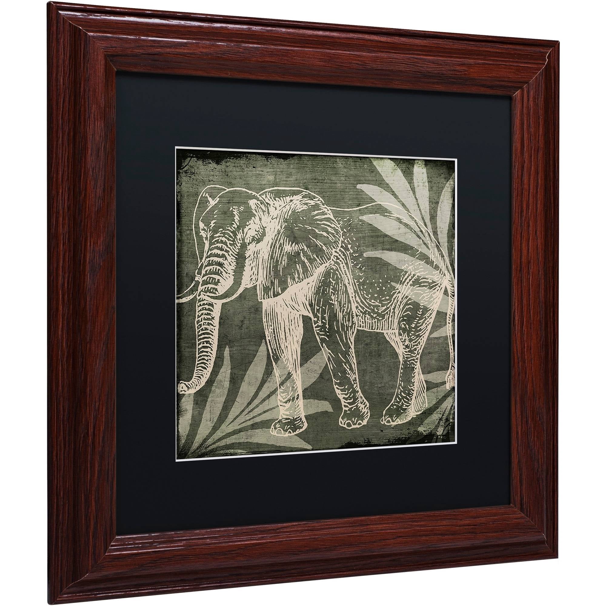 Trademark Fine Art "Elephant 1" Canvas Art by Color Bakery Black Matte, Wood Frame