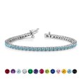 thumbnail image 1 of Pulsera de Tenis JeenMata 3 Quilates Topacio Azul Diciembre Chapado en Oro Blanco Mujer, 1 of 6