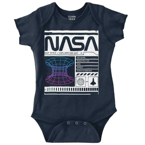 Retro NASA Deep Space Exploration Romper Boys or Girls Infant Baby Brisco Brands 12M