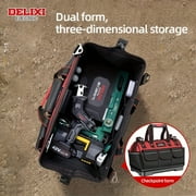18 Heavy Duty Tool Bag with 14 Pockets, Durable Organizer Tote with Shoulder Strap & Non-Slip Rubber Bottom