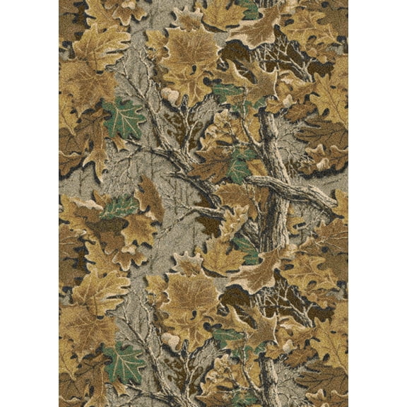 Milliken Brown Nature Print Petals Area Rug Advantage - Aprx 5' 4" x 7' 8"