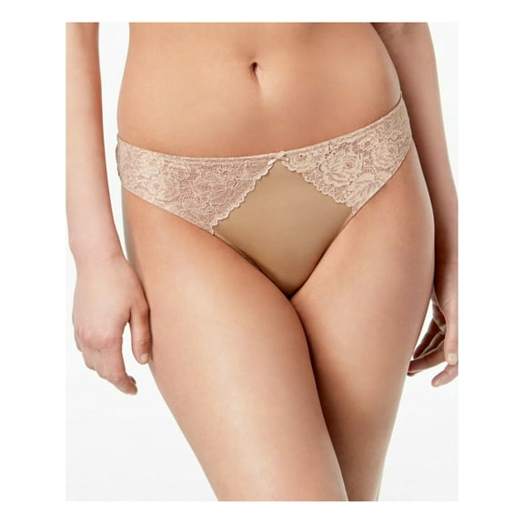 INC Intimates Beige Solid Everyday Thong Size: M