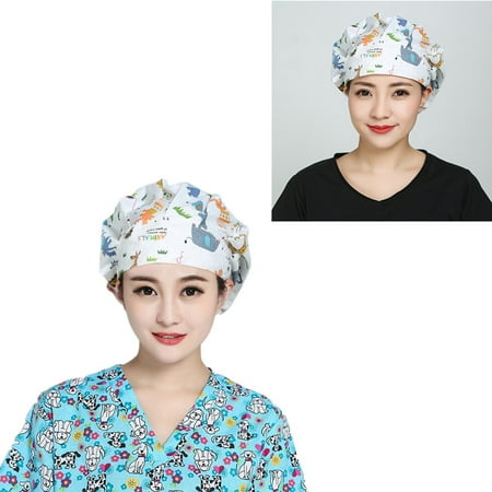 

1PC Printing Hair Adjustable Work Dustproof Protective Cartoon for Doctor Nurse