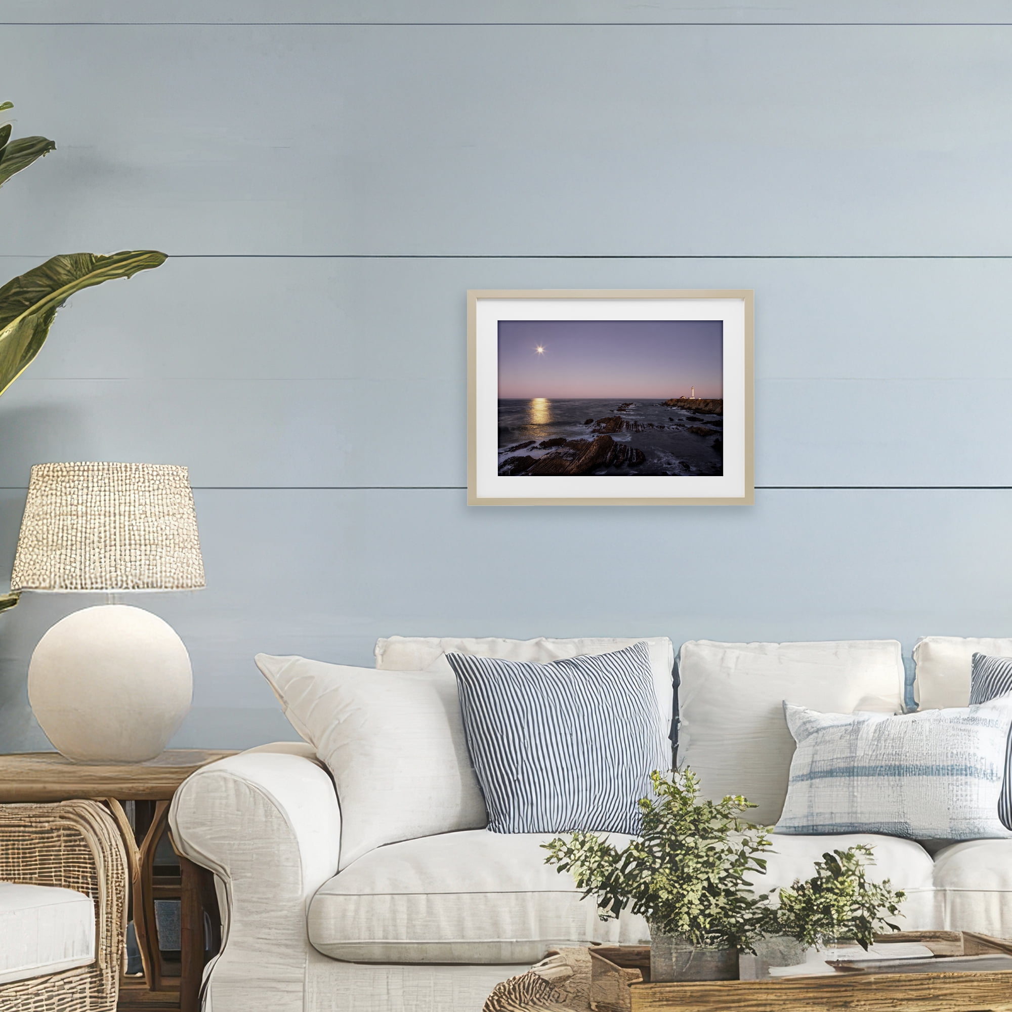 Stupell Industries Moon Arena Coastline Birch Framed Print Under Glass, design by Shelley Carlisle