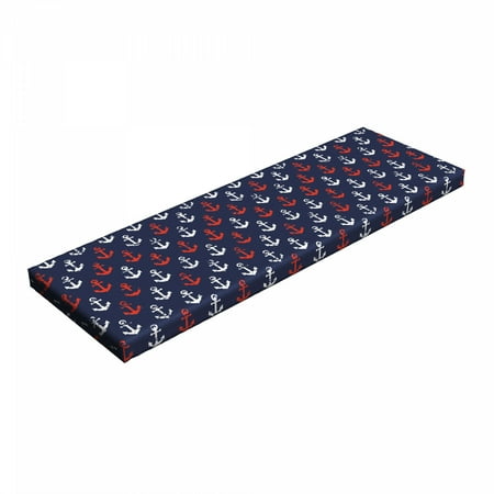 

Anchor Bench Pad Abstract Sea Theme with Grunge Display Worn Looking Marine HR Foam Cushion with Decorative Fabric Cover 45 x 15 x 2 Vermilion Dark Blue by Ambesonne