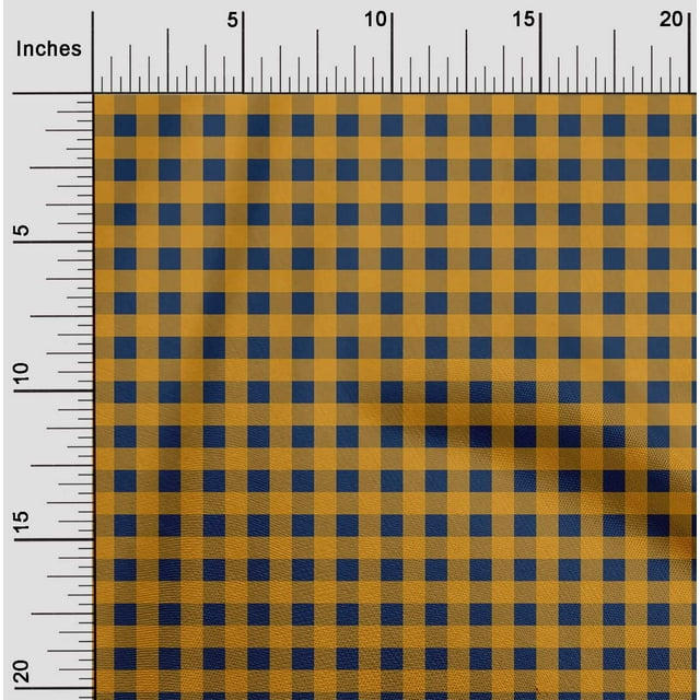 oneOone Georgette Viscose Fabric Gingham Check Printed Fabric 1 Yard 42 Inch Wide