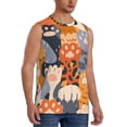 thumbnail image 2 of Fotbe Cute Cat Paw Men's Camiseta sin Mangas Estampada para Hombres, Playera Casual para Gimnasio, Entrenamiento, Playa-X-Large, 2 of 7
