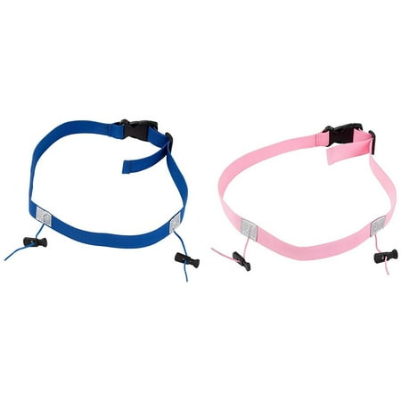 Juvale Race Number Belt - 2-Pack Race Number Holder, Bib Holders, Racing Belt for Running, Cycling, Marathon, Triathlon, Pink and Blue, 31.5 x 0.9 (Best Way To Attach Race Bib)