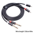 thumbnail image 3 of Cateissary Doble 6,35mm TS macho a doble RCA Cable de interconexión reproductor de Audio PVC cable sin cáscara insertar Jack MP3 AUX Tablet Cables de audio/vídeo, 3 of 6