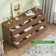 thumbnail image 3 of Fiogmub 9 Drawer Dresser for Bedroom, Wide Chest of Drawers TV Stand, Clothes Storage Cabinet Organizer for Living Room, Walnut, 3 of 8