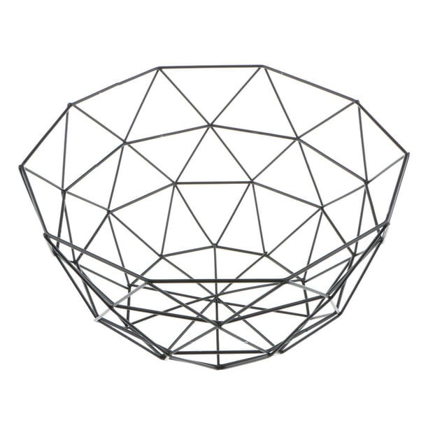 Tenedor de Del Metal Frutero Comida Serving Bowl Tray Deep Bowl 5kg 10inch, Almacenamiento de Cocina Negro