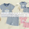 thumbnail image 3 of Mnyotv Summer Birthday Outfits for Kids Cartoon Printed Short Sleeve Tops and Drawstring Shorts with Pockets Size 6-12 Months, 3 of 5