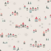 Christmas Houses Pastel Fabric, Art Gallery Fabrics Snowdrift Joy, Qtr yd