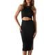 thumbnail image 1 of Vestido PRETTYGARDEN de Verano Midi Ajustado con Corte Negro Talla S, 1 of 5