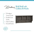 thumbnail image 5 of RiverRidge Woodbury Entryway Wall Shelf with Coat Rack Cubby Storage - Weathered Woodgrain, 5 of 10