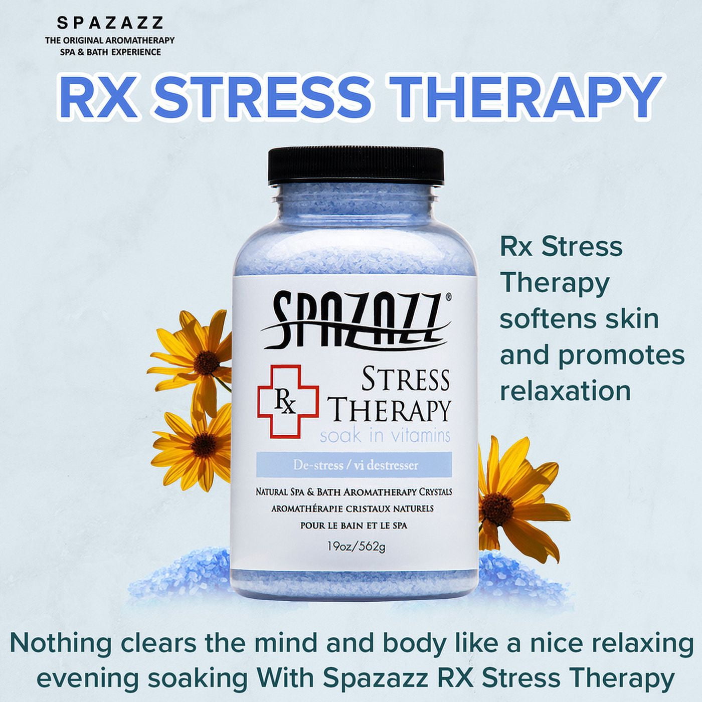 Spazazz Relaxing Aromatherapy Bath Salts for Stress Relief and Muscle Relaxation