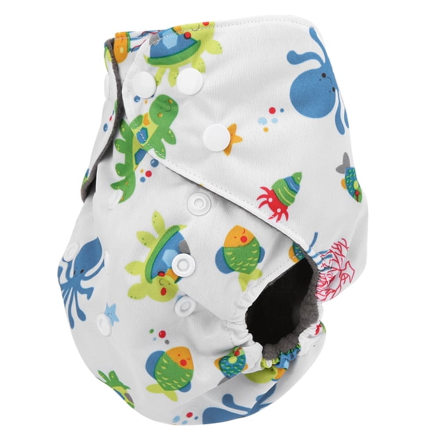 Pañales De Tela Para Bebés, Transpirables, Lavables A Máquina, Pañales De Doble Botonadura Para Bebés, Algodón Ajustable Para Uso En Interiores Y Exteriores ANGGREK patrón de tortuga